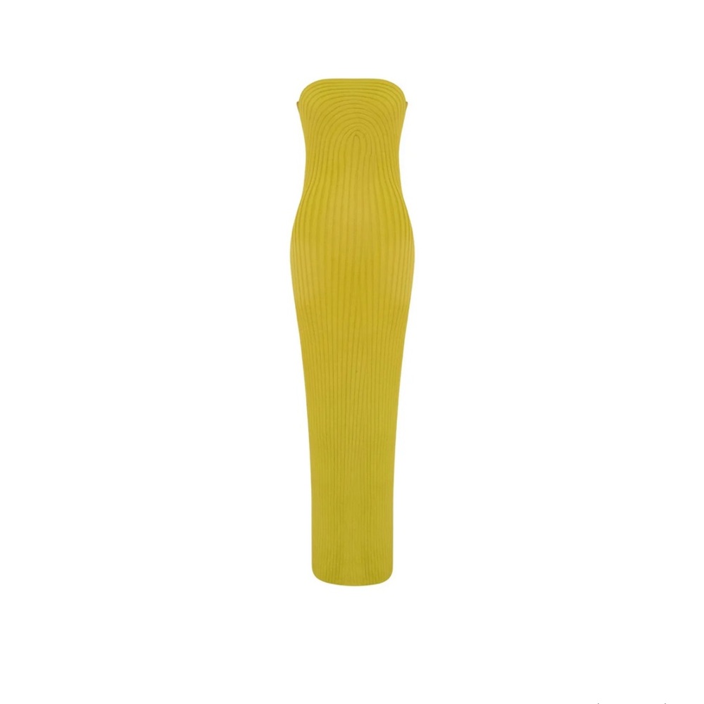 Knit Tube Maxi Dress - Yellow